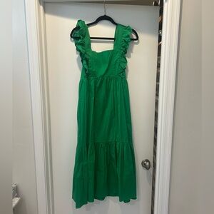 NWOT Green Ruffled Sleeveless Dress
